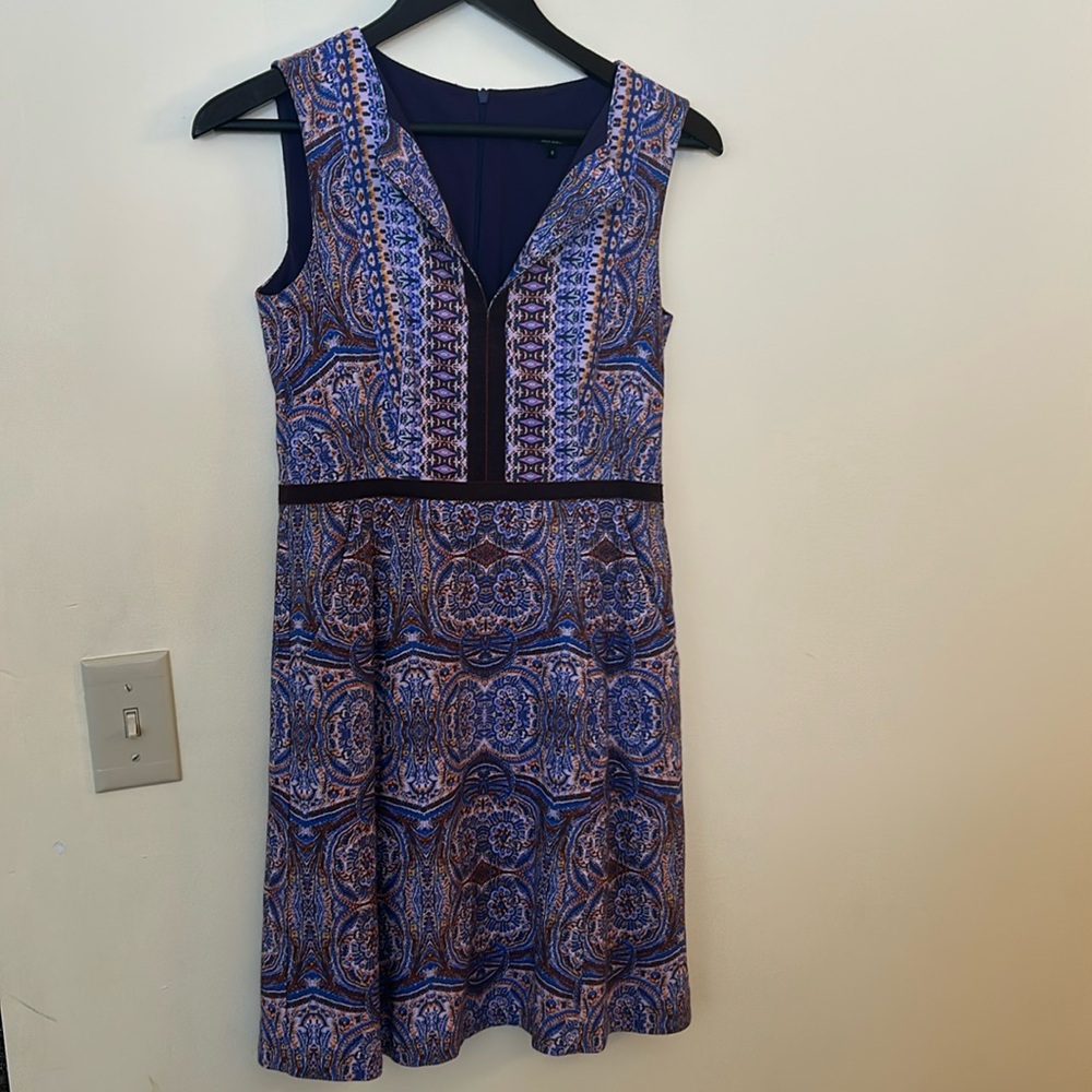 Nanette Lepore Kaleidoscope Sleeveless Dress Size 0 💙💜💛🤎 It has pockets! 👗